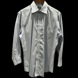 DONATED Jos. A. Bank Executive Collection Tailored Fit Blue Plaid Dress Shirt